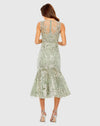 Sleeveless Embroidered Detail Mermaid Dress - Sage