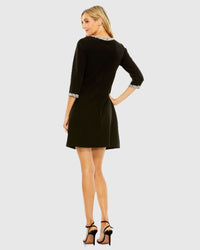 Mac Duggal 20697 Black A-line embellished cocktail dress - back