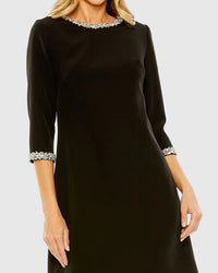 Mac Duggal 20697 Black A-line embellished cocktail dress - detail