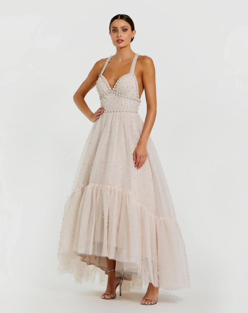 princess polly baby blue dress Mac Duggal | Dresses | Mac Duggal Hand Beaded High Neck Midi Dress main image 0