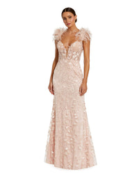 Feather Bustier Corset Dress - Black