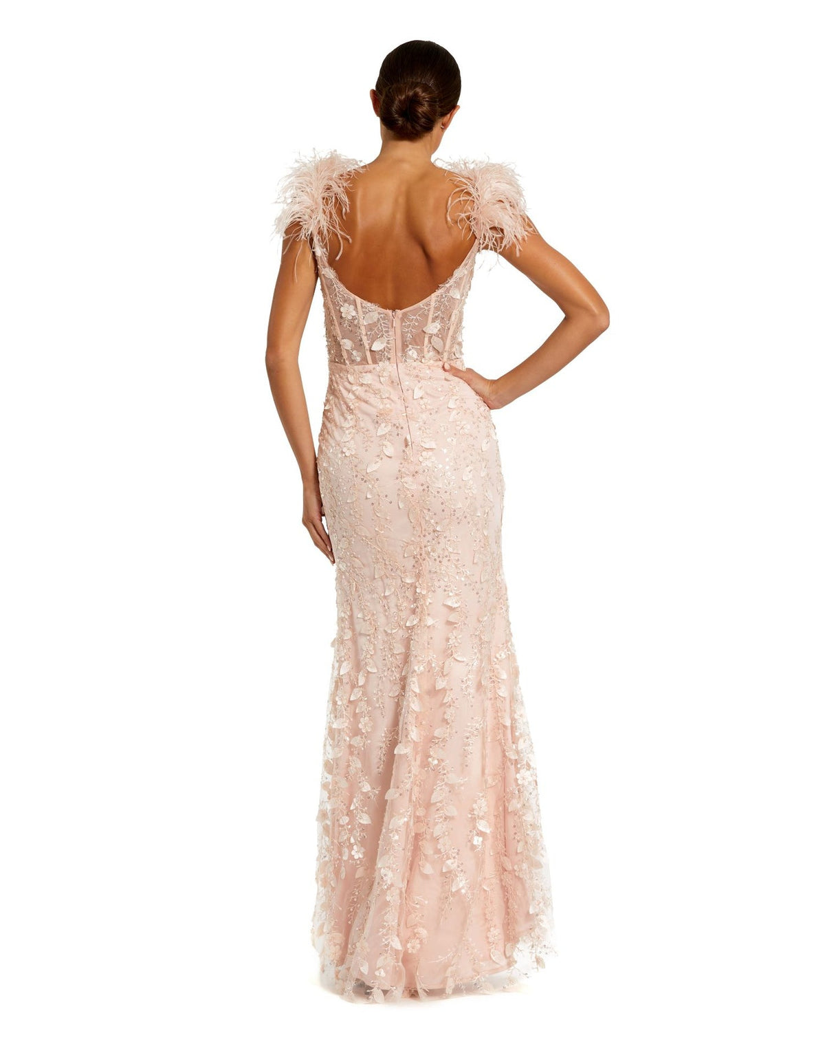 Feather Bustier Corset Dress - Black
