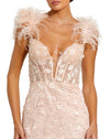 Feather Bustier Corset Dress - Black