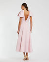 Crepe Midi Dress Bow Straps - Pink