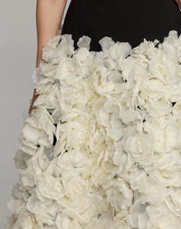 Drop Waist 3D Floral Midi Dress