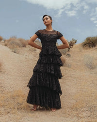 Embellished-cap-sleeve-formal-dress-with-tonal-black-embroidery-and-sequins-21097