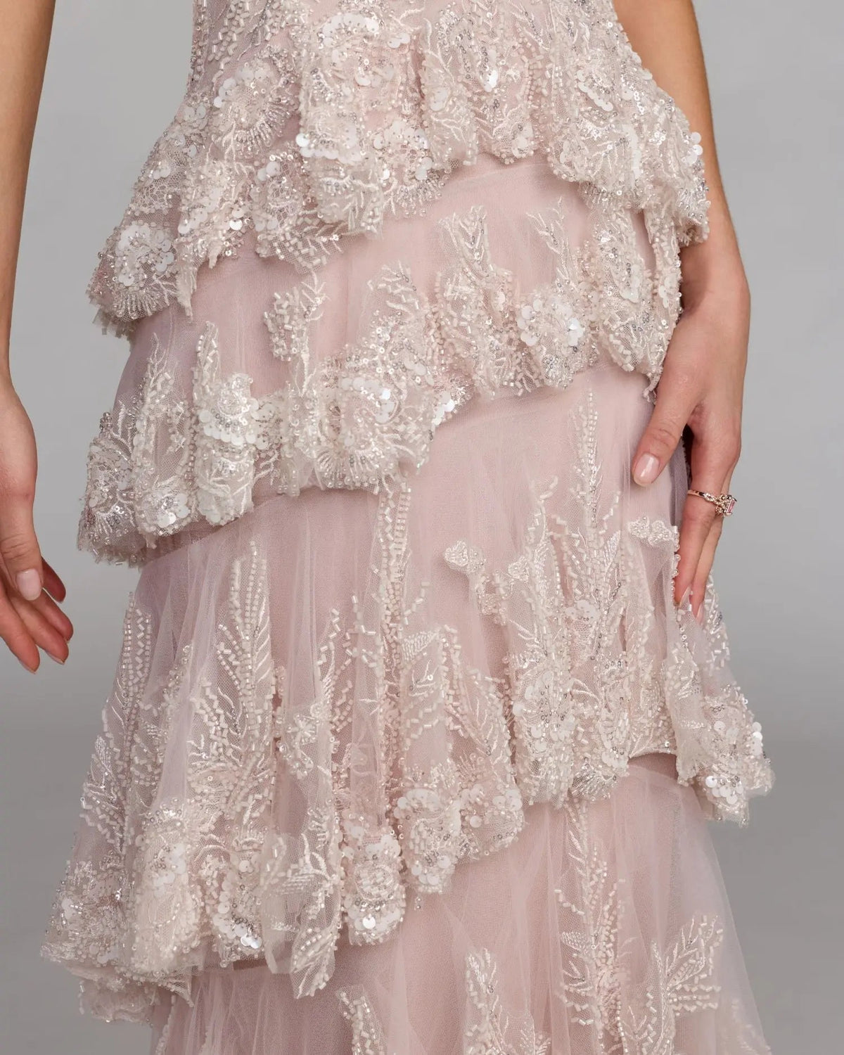 Back-view-of-tiered-ruffle-mesh-gown-in-rose-multi-with-concealed-zipper