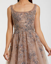 Hand Embellished Tulle A-Line Gown