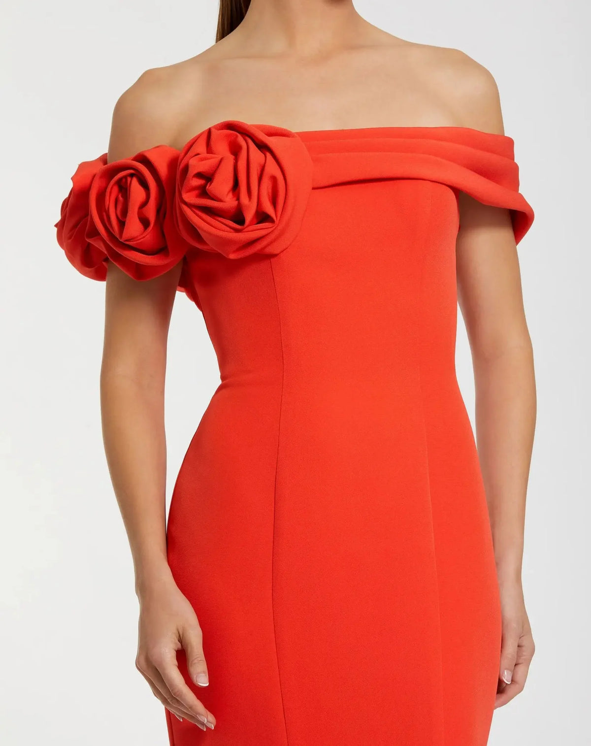 Off The Shoulder Mermaid Gown - Cayenne Red