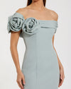 Off The Shoulder Mermaid Gown - Sage