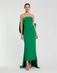 Mac Duggal Spring Green Strapless Crepe Sheath Dress with Bow #21108