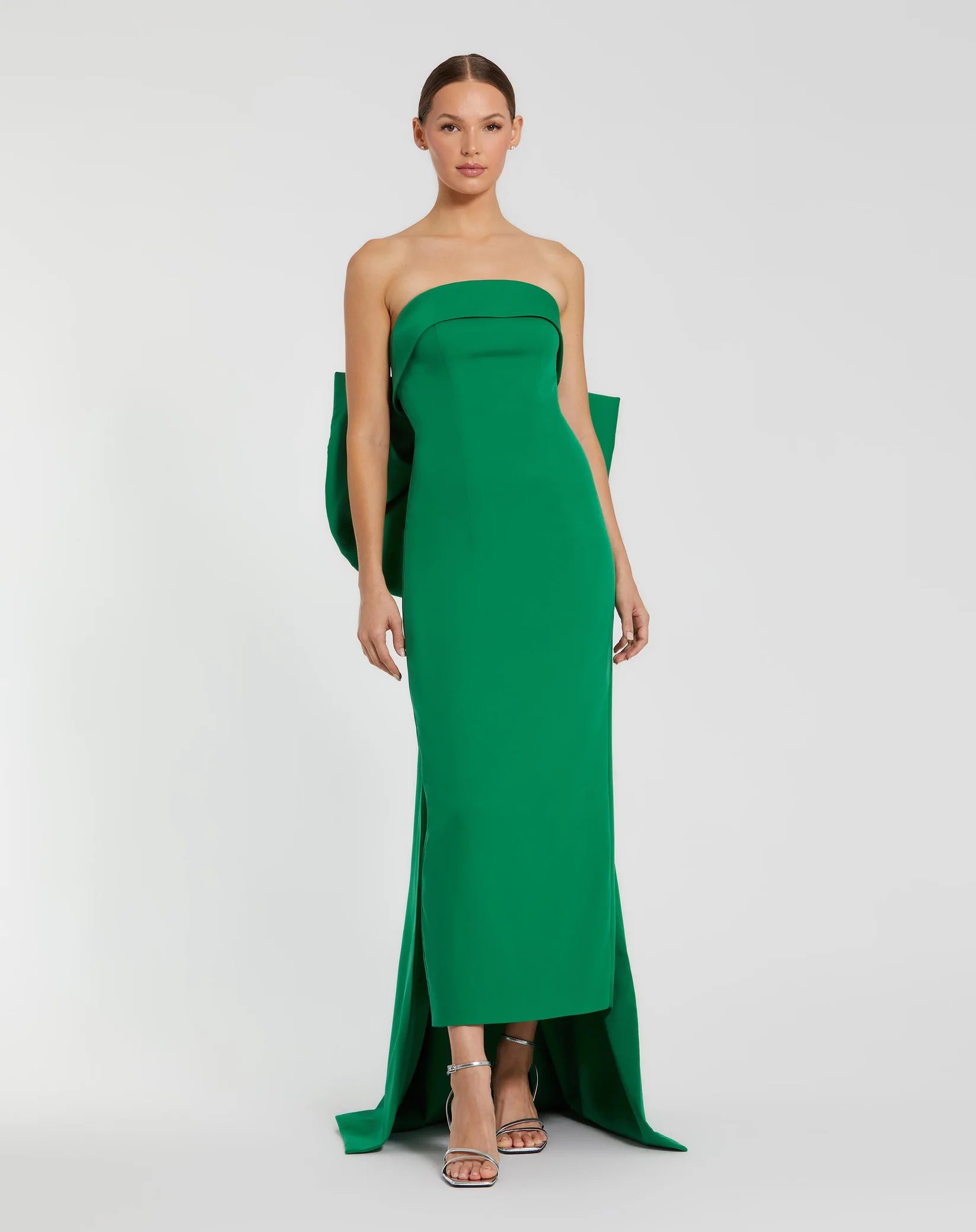 Mac Duggal Spring Green Strapless Crepe Sheath Dress with Bow #21108