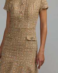 Mac Duggal #21167 gold button detail