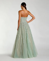 Mac Duggal Green Embellished Strapless Sweetheart Ball Gown #21179