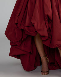 Mac Duggal #21188 ruby one shoulder gown close-up detail