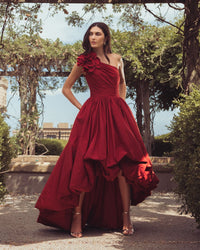 Mac Duggal #21188 ruby gown lifestyle