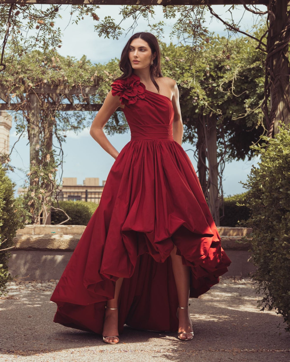 Mac Duggal #21188 ruby gown lifestyle
