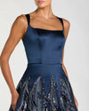 Mac Duggal Navy Embellished Satin Ball Gown With Tulle Skirt #21190
