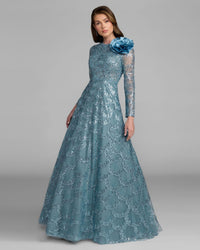 Embellished Floral Appliqué Ball Gown