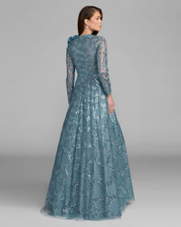 Embellished Floral Appliqué Ball Gown