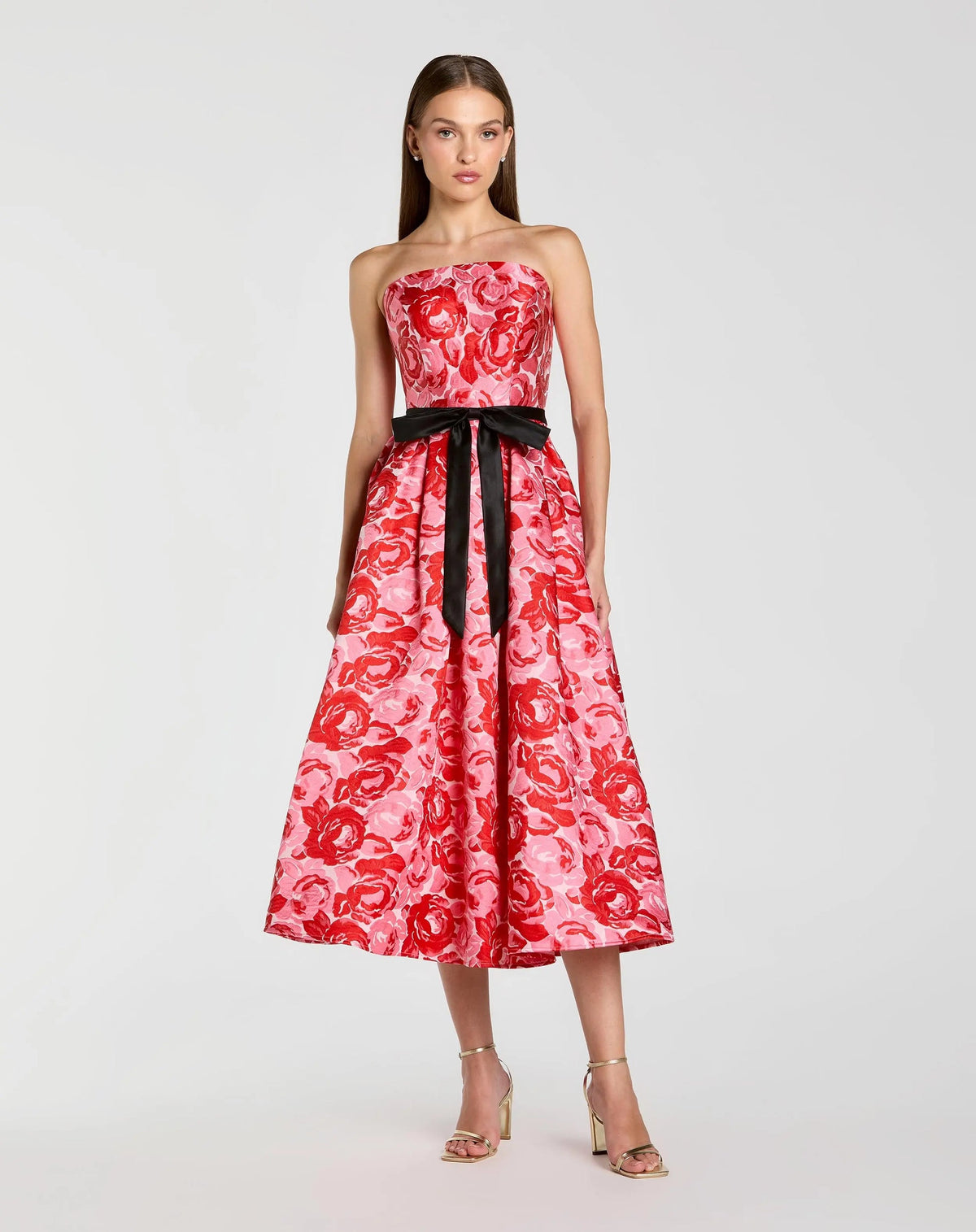 Mac Duggal 21252 Floral Print High-Low Ruffle Gown Red Multi Shaide Boutique Mac Duggal 21252 Floral Print High-Low Ruffle Gown Red Multi Shaide Boutique