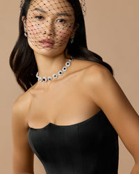Mac Duggal #21259 black satin ball gown alternate lifestyle shot