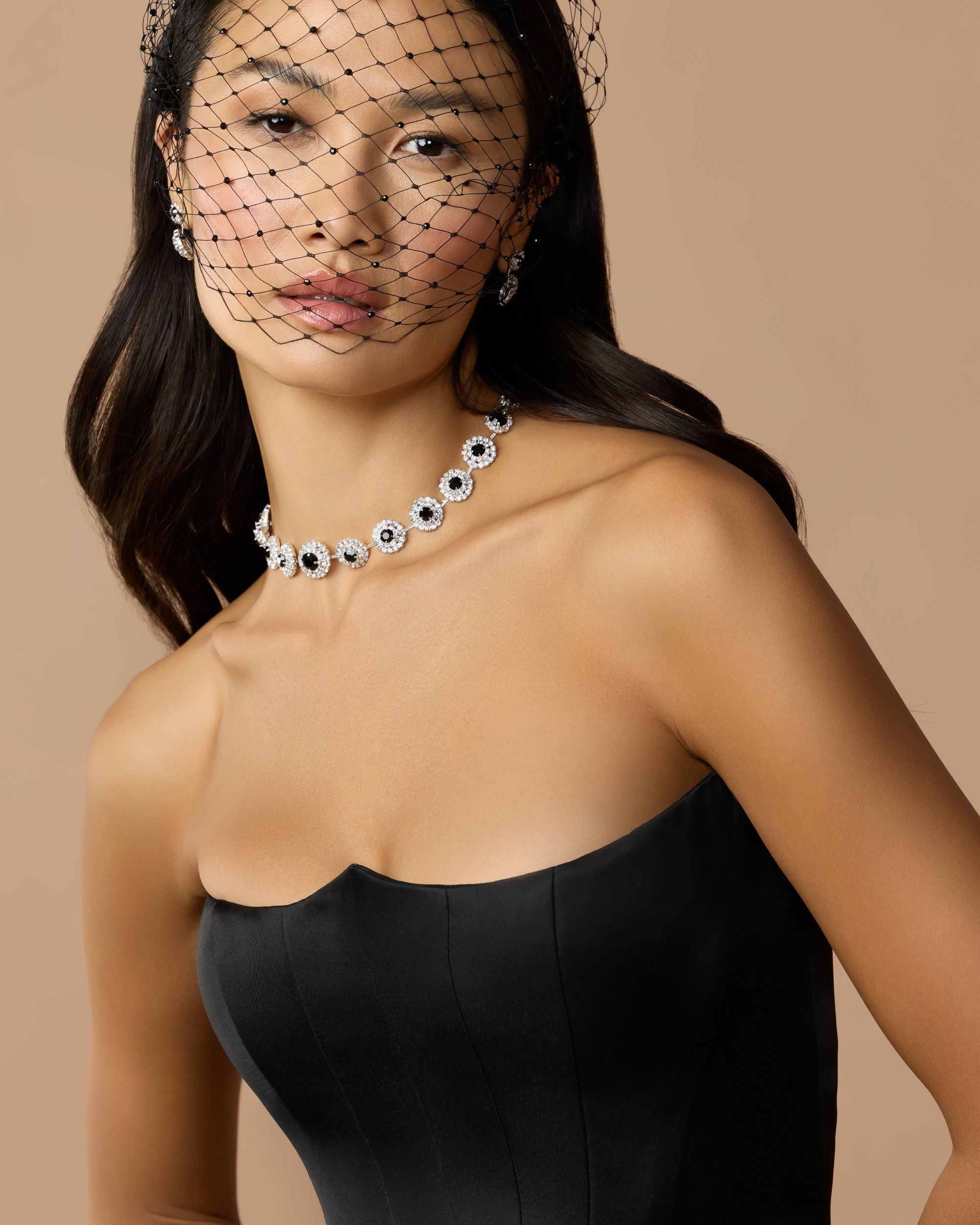 Mac Duggal #21259 black satin ball gown alternate lifestyle shot