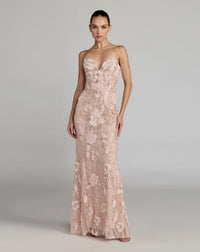 Mac Duggal Pink Embellished Lace Strapless Sweetheart Gown #21283