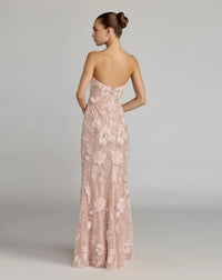 Mac Duggal Pink Embellished Lace Strapless Sweetheart Gown #21283