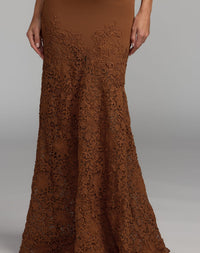 Mac Duggal #21400 Nutmeg sleeveless lace mermaid gown