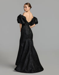 Mac Duggal #21526 black multi mermaid gown back