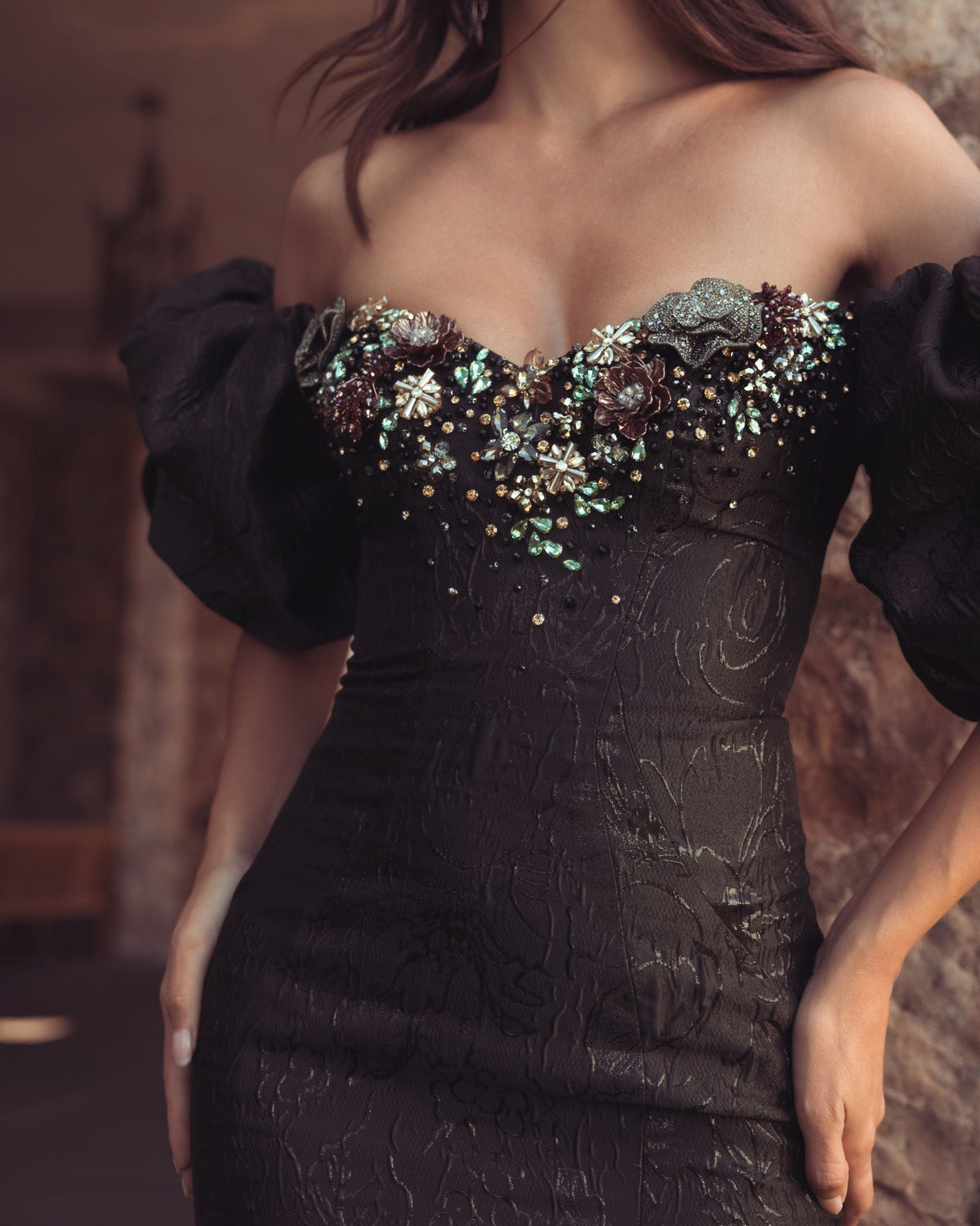 Mac Duggal #21526 black multi mermaid gown lifestyle alt