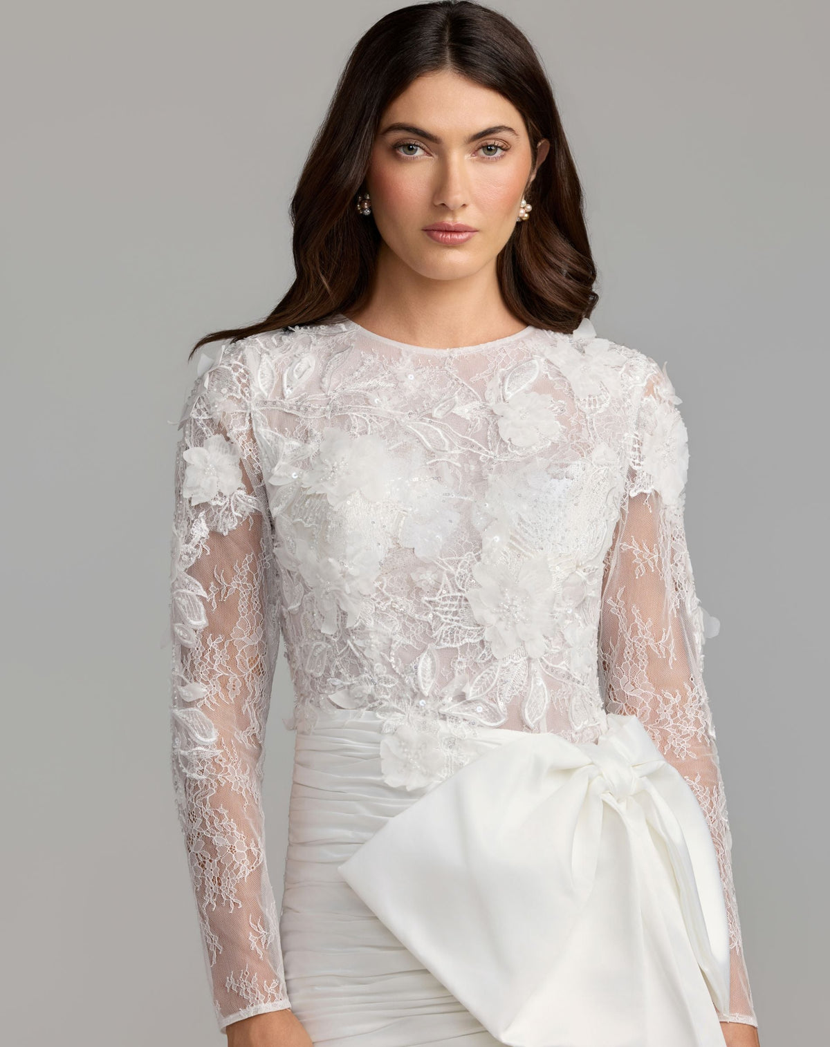 Mac Duggal #21543 ivory taffeta mini dress close-up