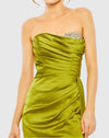 Strapless Embellished Sweetheart Neckline Satin Gown - Violet