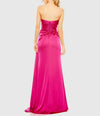 Strapless Embellished Sweetheart Neckline Satin Gown - Violet