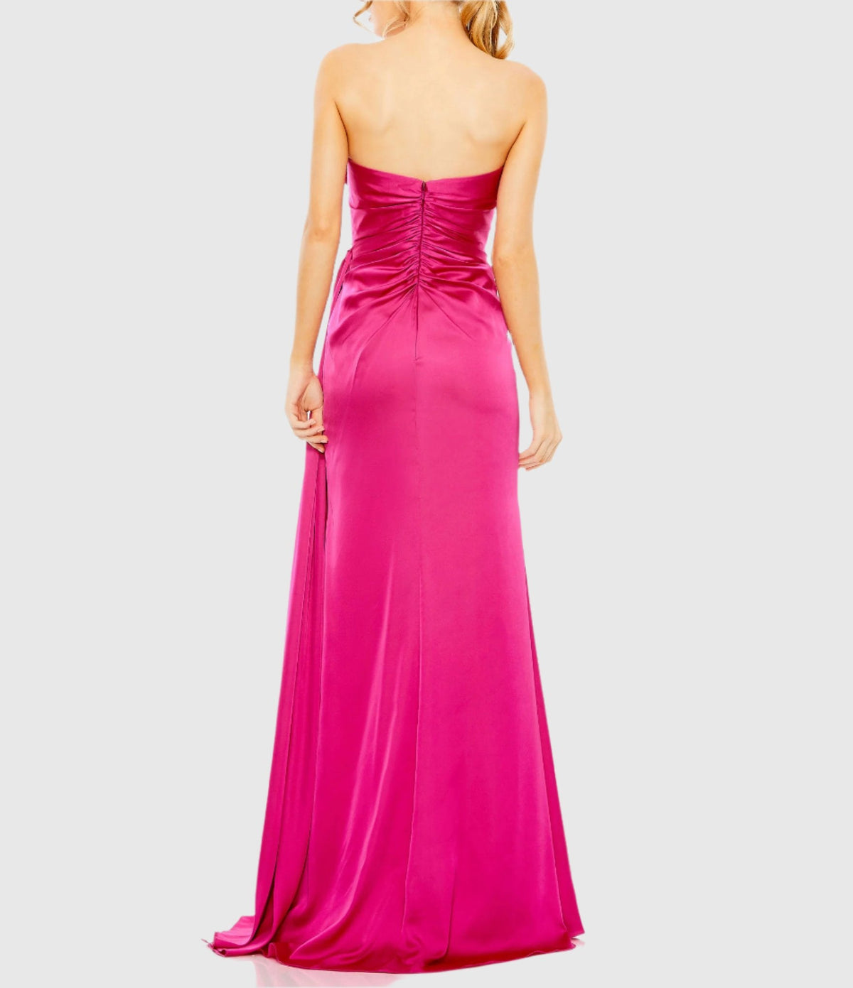 Strapless Embellished Sweetheart Neckline Satin Gown - Violet