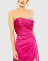 Strapless Embellished Sweetheart Neckline Satin Gown - Violet