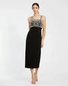 Mac Duggal Black Wide Strap Embellished Top Midi Dress Black #2226