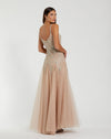 Slim Strap Embellished Bustier Gown - Nude