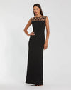 Mac Duggal Black Sleeveless Crepe Gown With Embellished Bows #2295 