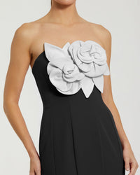 Strapless Crepe Mermaid Gown - Black