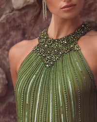 Mac Duggal #23043 embellished stripe zoom