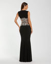 Sleeveless Jersey Gown With Beaded Waist Detail - Black