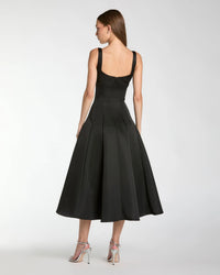 Mac Duggal #2331 Black Gold embellished midi dress back