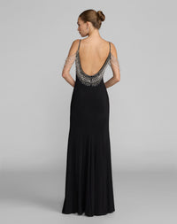 Black beaded gown back