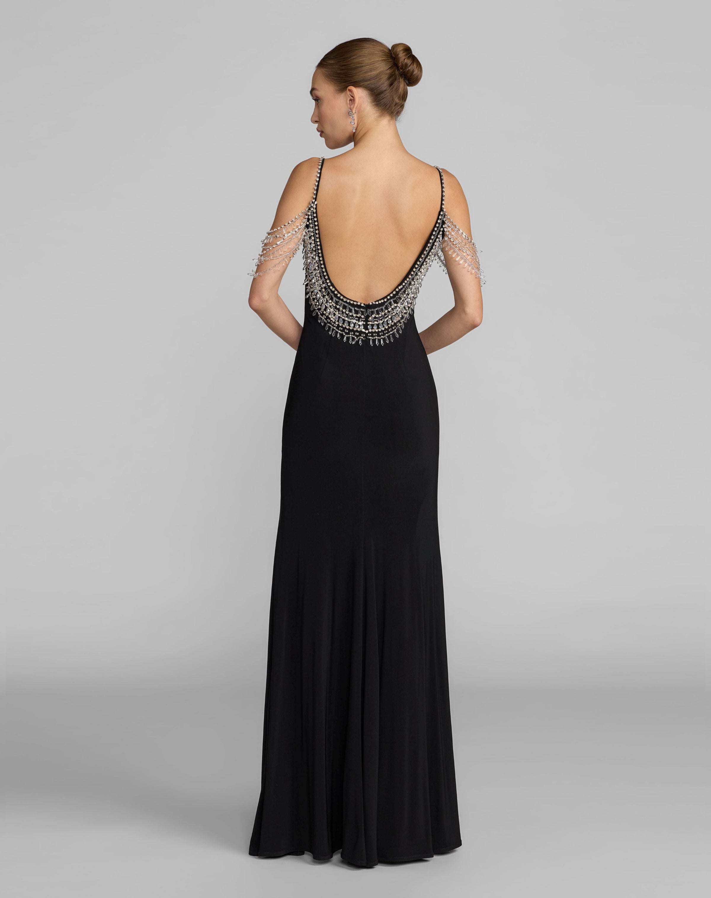 Black beaded gown back
