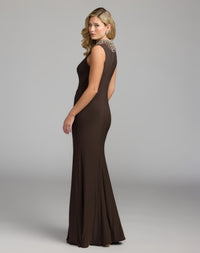 Mac Duggal #2406 chocolate gown back view