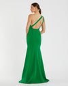 One Shoulder Jersey Mermaid Gown Bridesmaid - Emerald Green