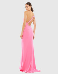 One Shoulder Jersey Mermaid Gown Bridesmaid - Emerald Green