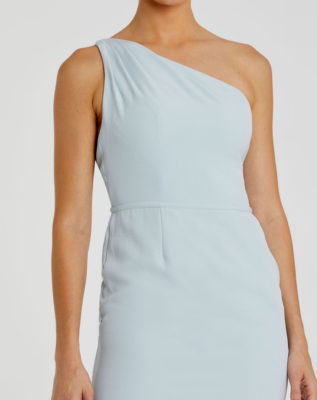 One Shoulder Jersey Mermaid Gown Bridesmaid - Powder Blue